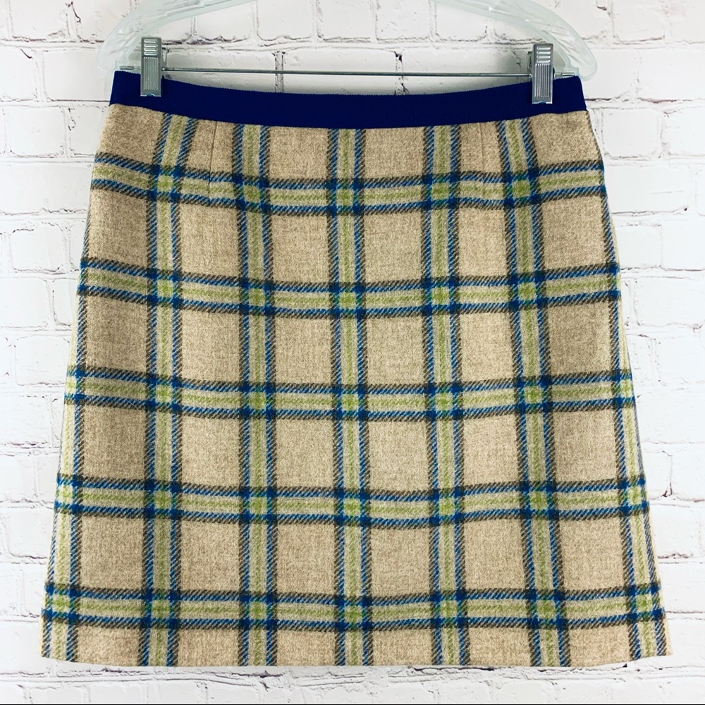 Boden British Tweed by Moon Plaid Wool Mini Skirt